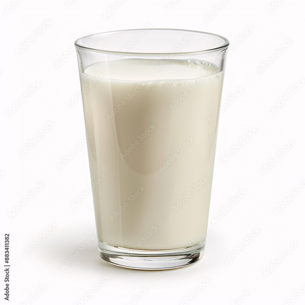 Milk lover. Milk in glass isolated on white background. Simple glass of milk Show Fresh milk, Healthy food, Natural drink, Breakfast meal concept.