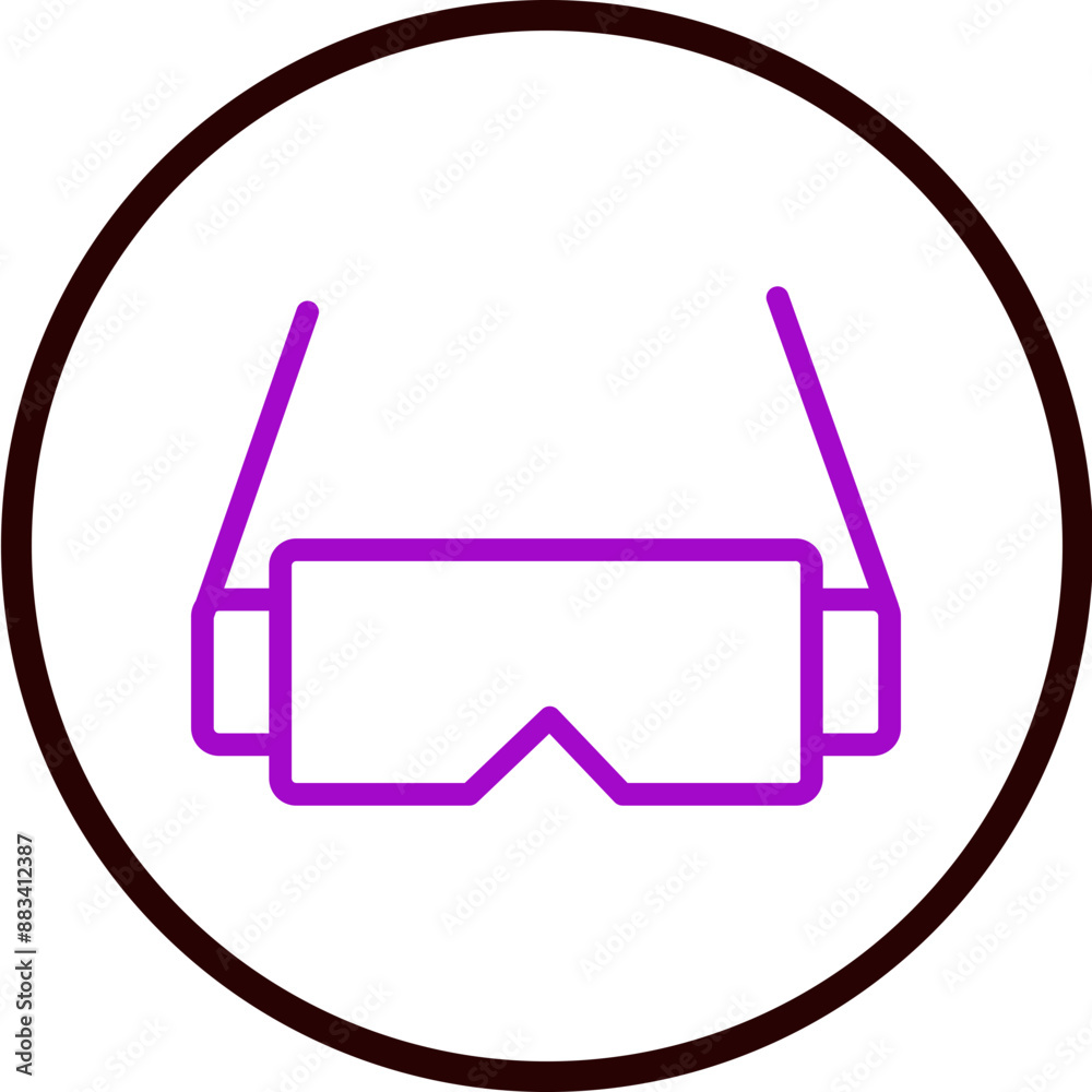 Goggles Vector Line Purple Circle Black Goggles Vector Line Purple Circle Black