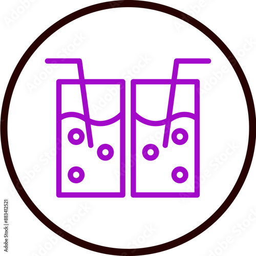 Drinks Vector Line Purple Circle Black