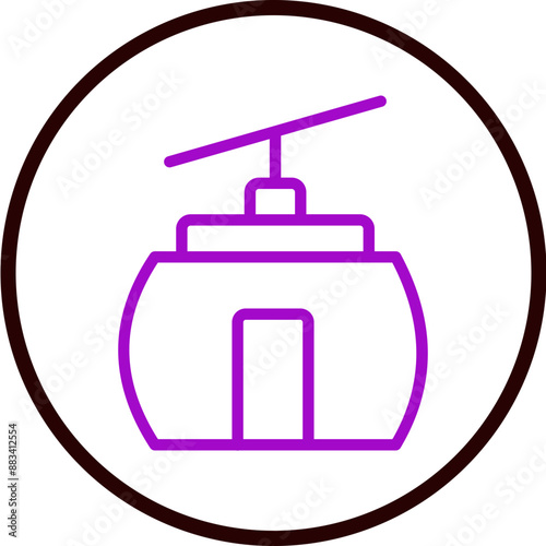 Cableway Vector Line Purple Circle Black