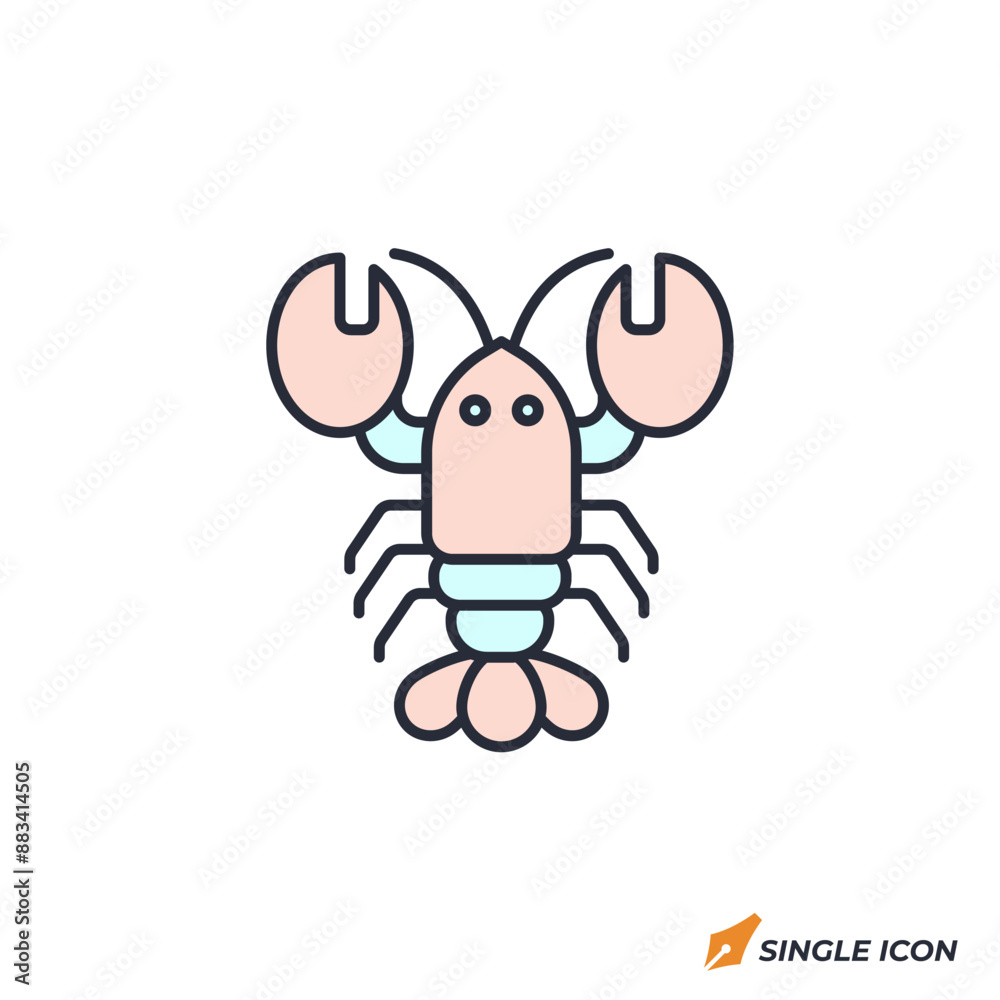 Lobster icon vector illustration. Lobster symbol isolated on white background Lobster icon vector illustration. Lobster symbol isolated on white background