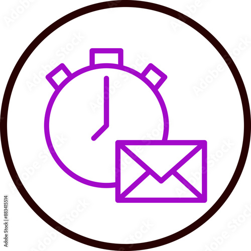 Express Mail Vector Line Purple Circle Black
