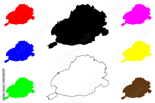 Bohol island (Southeast Asia, Republic of the Philippines, Visayan Islands or archipelago) map vector illustration, scribble sketch Bohol map