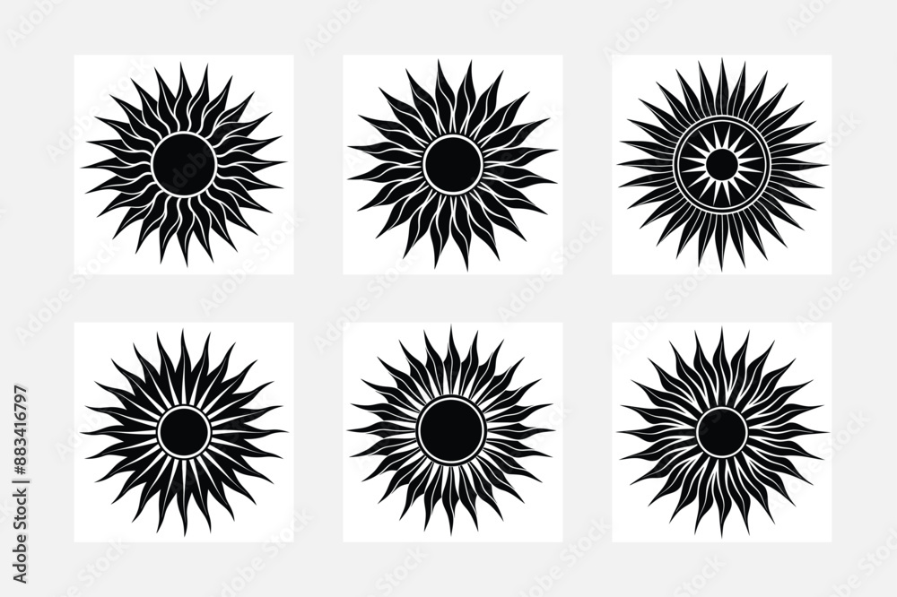 Star abstract shapes vector set