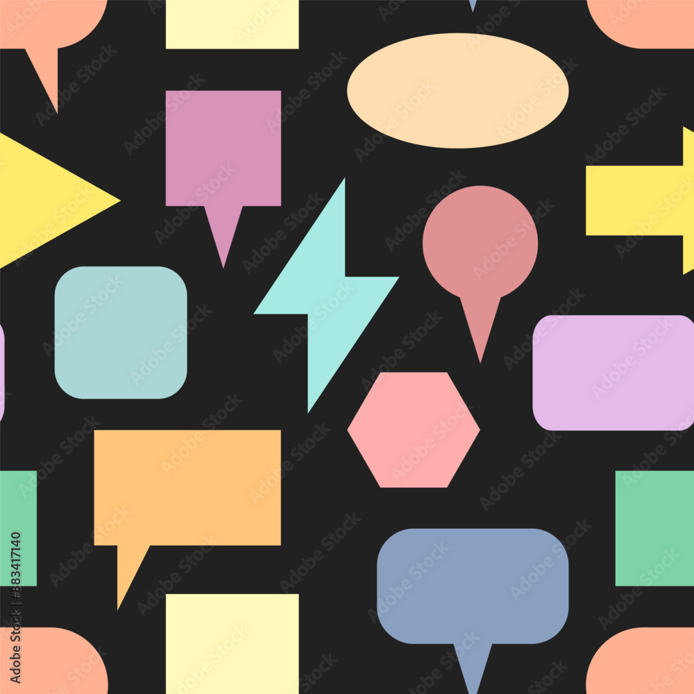 Vector seamless pattern with geometric speech bubbles. Design for wallpaper, wrapping, stationery, textile. Vector seamless pattern with geometric speech bubbles. Design for wallpaper, wrapping, stationery, textile.
