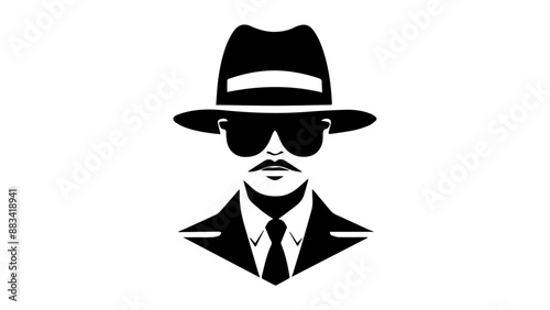 incognito sign with man in glasses and hat