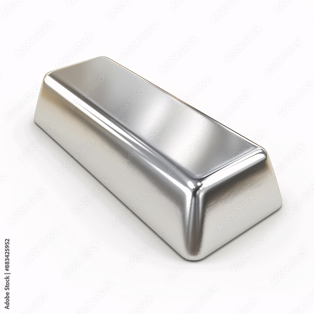 Platinum ingot isolated on white. Computer generated 3D photo rendering.
Platinum ingot isolated on white. Computer generated 3D photo rendering.