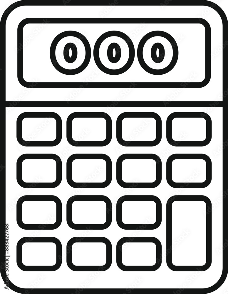 Electronic calculator showing zero number on display screen, device for mathematical calculations, counting and accounting concept Electronic calculator showing zero number on display screen, device for mathematical calculations, counting and accounting concept