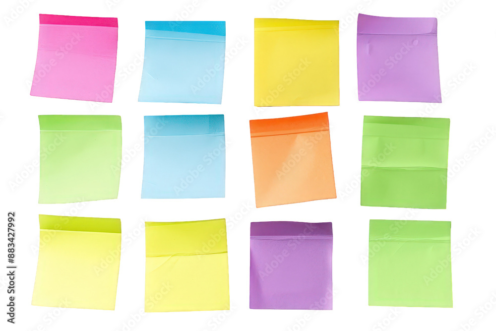 Nine colorful sticky notes arranged in a grid, perfect for brainstorming or reminders. Nine colorful sticky notes arranged in a grid, perfect for brainstorming or reminders.