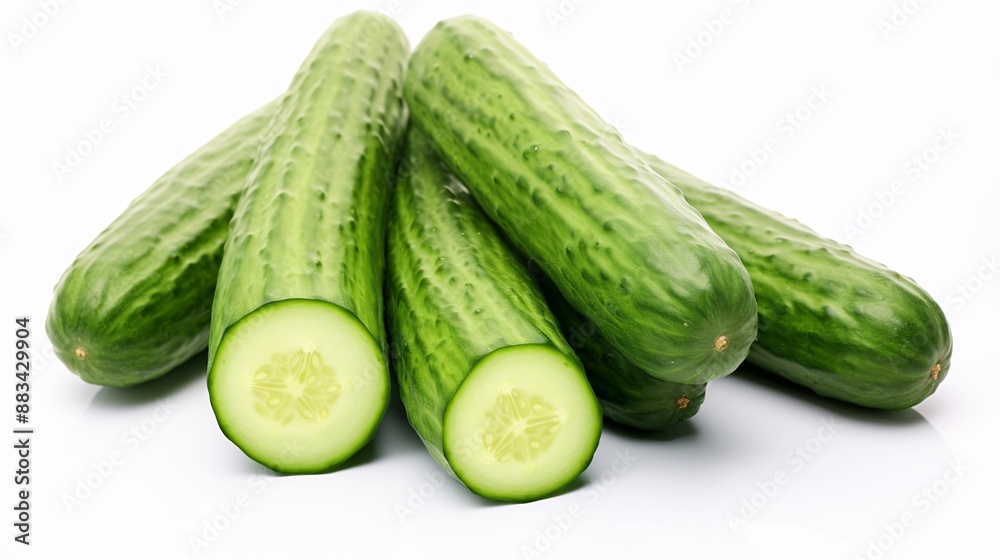 resh cucumbers isolated on white background resh cucumbers isolated on white background