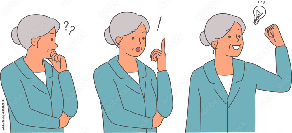 Elderly business woman is thinking about solving problem, coming up with idea to get out of difficult situation. Progress and evolution in seeking out-of-the-box business growth opportunities Elderly business woman is thinking about solving problem, coming up with idea to get out of difficult situation. Progress and evolution in seeking out-of-the-box business growth opportunities