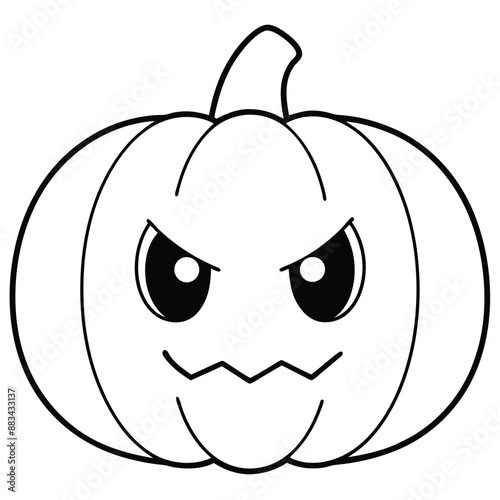 Cute Halloween Pumpkeen Vector on white background , Mandala coloring page