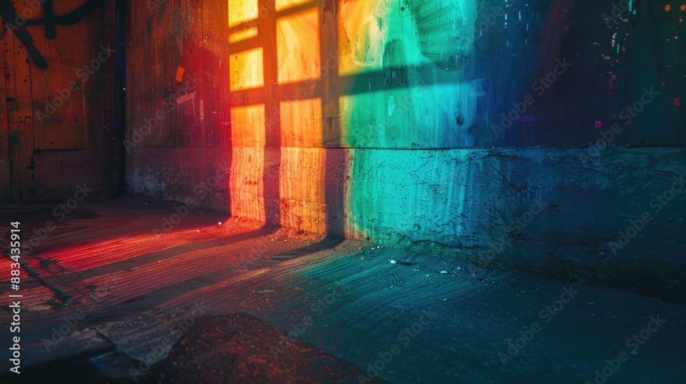 Fototapeta premium Building with colorful light