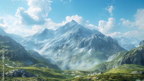 Mountain Range Horse Foreground