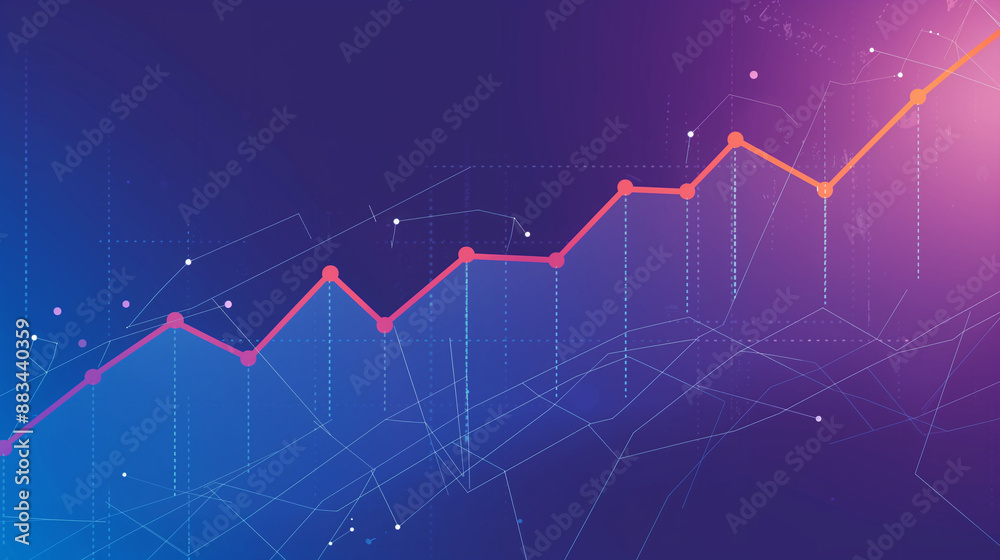 A professional presentation featuring a line graph that climbs upwards, narrating the story of financial security, market stability, and growth. A professional presentation featuring a line graph that climbs upwards, narrating the story of financial security, market stability, and growth.