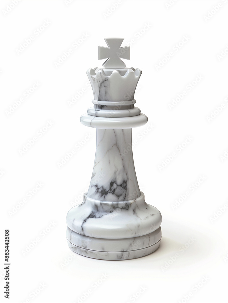 Scacchi. Pezzo degli scacchi in marmo bianco: Re. Scacchi. Pezzo degli scacchi in marmo bianco: Re.