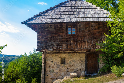 Old traditional house at Sopotnica village on Jadovnik mountain in Serbia photo