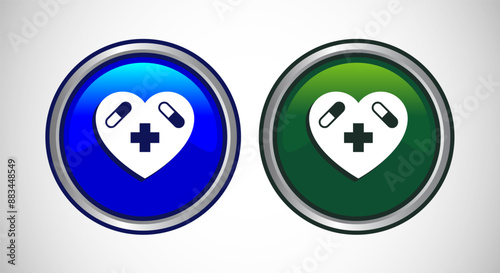 Medical And Healthcare Icon Button Set Design Illustration