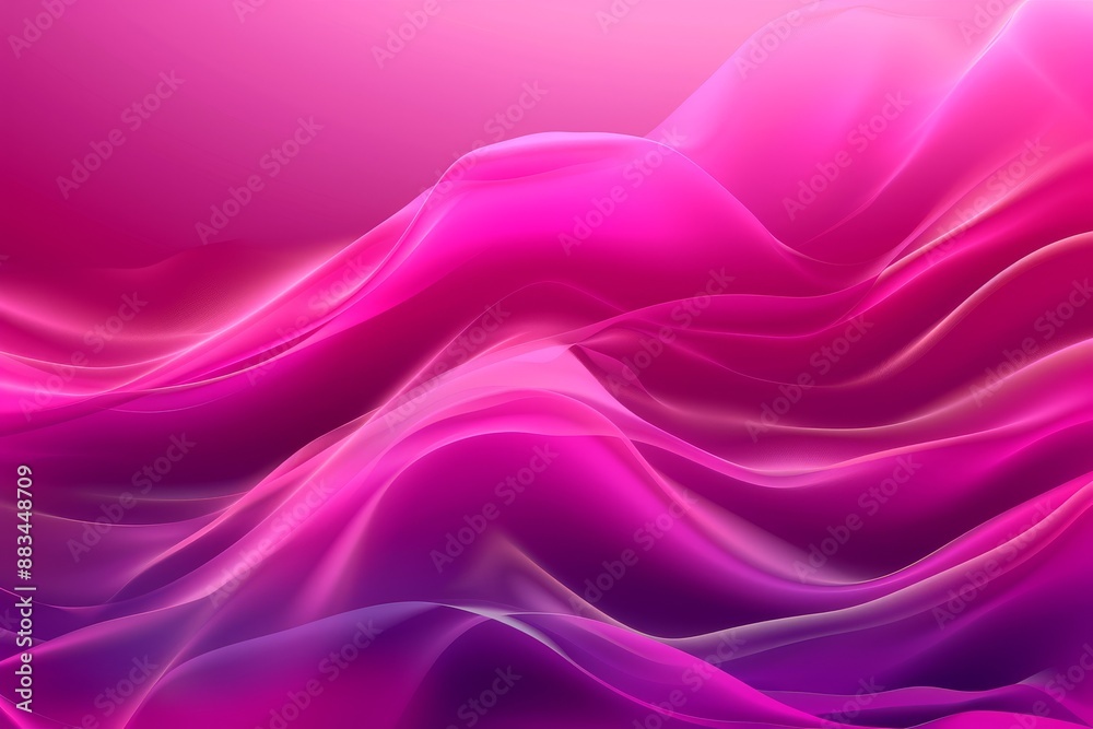 Obraz premium Red and pink background with three-dimensional smooth red waves.. Beautiful simple AI generated image in 4K, unique.
