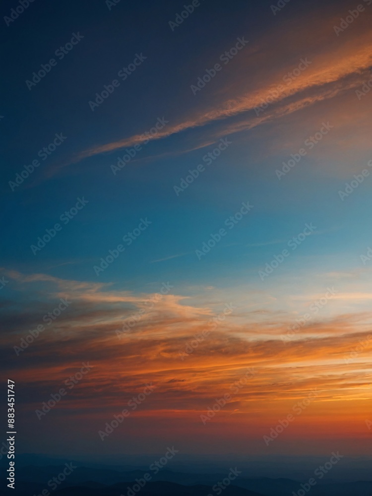 Blue and orange abstract gradient sunrise in the sky Blue and orange abstract gradient sunrise in the sky