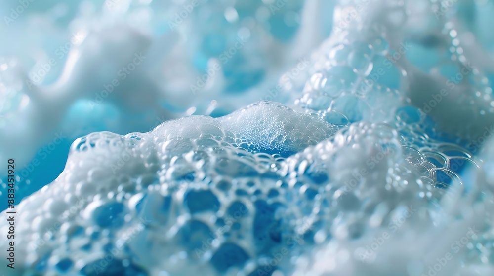 Macro capture of liquid detergent foam 32k, full ultra HD, high resolution