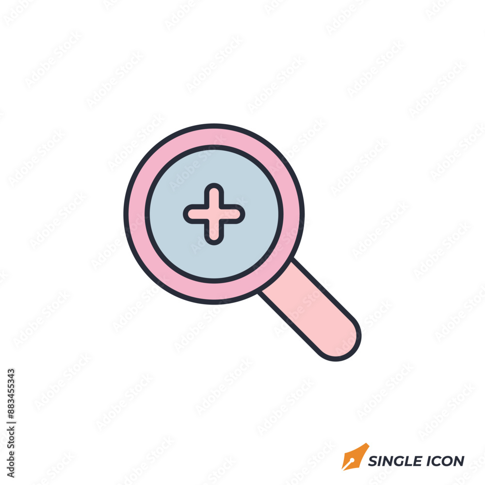 Zoom In icon vector illustration. Zoom In symbol isolated on white background. Zoom In icon vector illustration. Zoom In symbol isolated on white background.