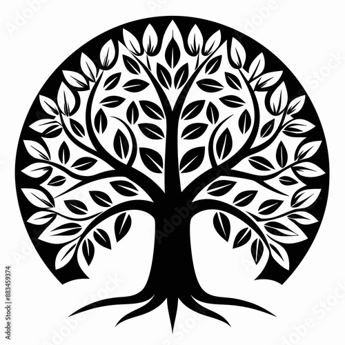 Oak set of life tree logo vector illustration