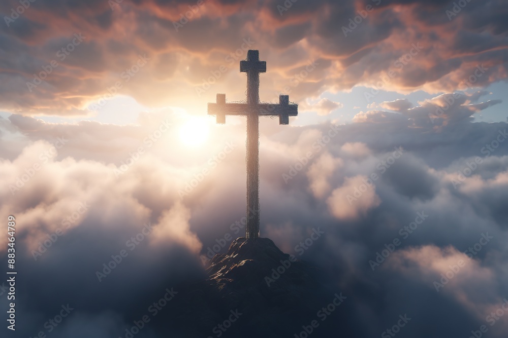 cross on the sky background