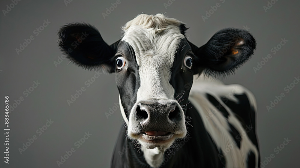 Funny Surprised Cow with Goofy Face, Humorous Animal Expression, Amusing Cow Portrait Funny Surprised Cow with Goofy Face, Humorous Animal Expression, Amusing Cow Portrait