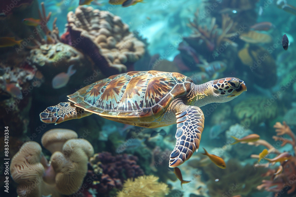 Naklejka premium Meeresschildkröte im Meer