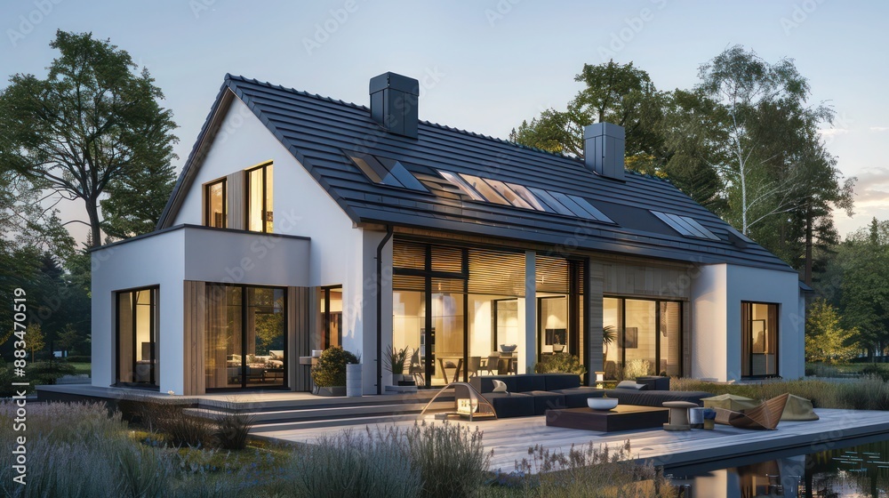 suburban farmhouse with a minimalist Scandinavian design, featuring clean lines and natural wood accents suburban farmhouse with a minimalist Scandinavian design, featuring clean lines and natural wood accents
