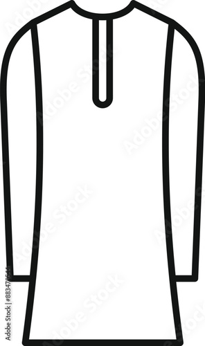 Traditional muslim man dress kurta garment clothing fashion icon minimalist outline line art