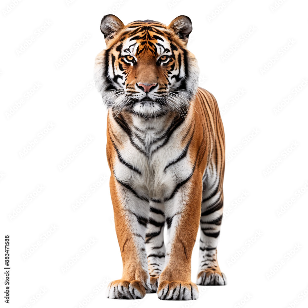 Standing Tiger isolated on transparent background. Standing Tiger isolated on transparent background.