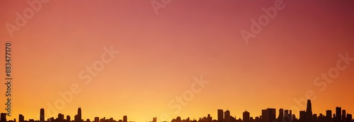 Skyline. Pink, yellow and orange, template empty space. Color gradient rough abstract background shine bright light and glow template empty space , grainy noise