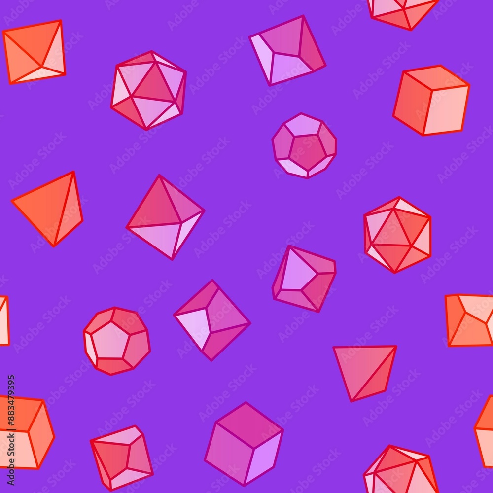 Geometric game dice seamless crystal pattern for fabrics and linens and wrapping Geometric game dice seamless crystal pattern for fabrics and linens and wrapping
