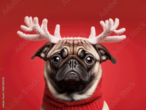 Christmas dog. Generative AI