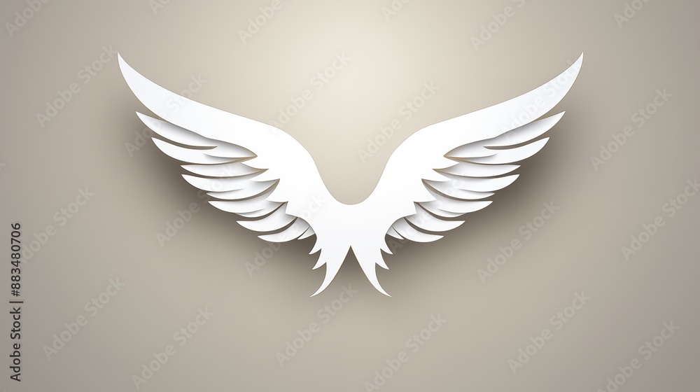 Obraz premium White Abstract Angel Wings Design on a Smooth Gradient Background