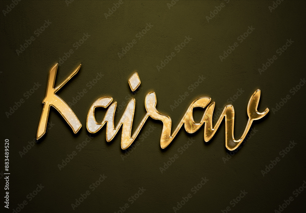 Old gold text effect of Hindi name Kairav with 3D glossy style Mockup. Old gold text effect of Hindi name Kairav with 3D glossy style Mockup.