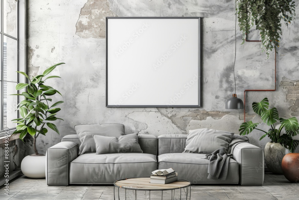 © Frame Mockup - mock up poster frame in hipster interior background, scandinavian style