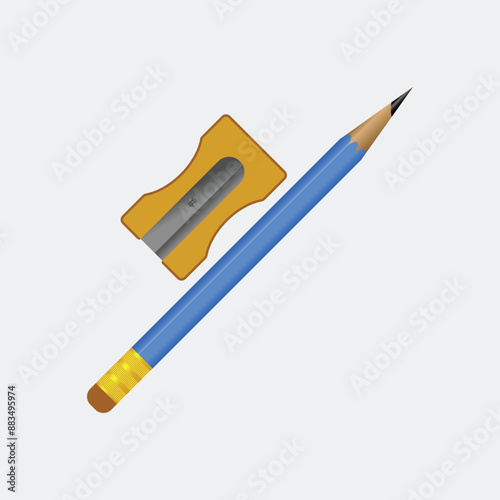 Isolated pencil and sharpener vector illustration