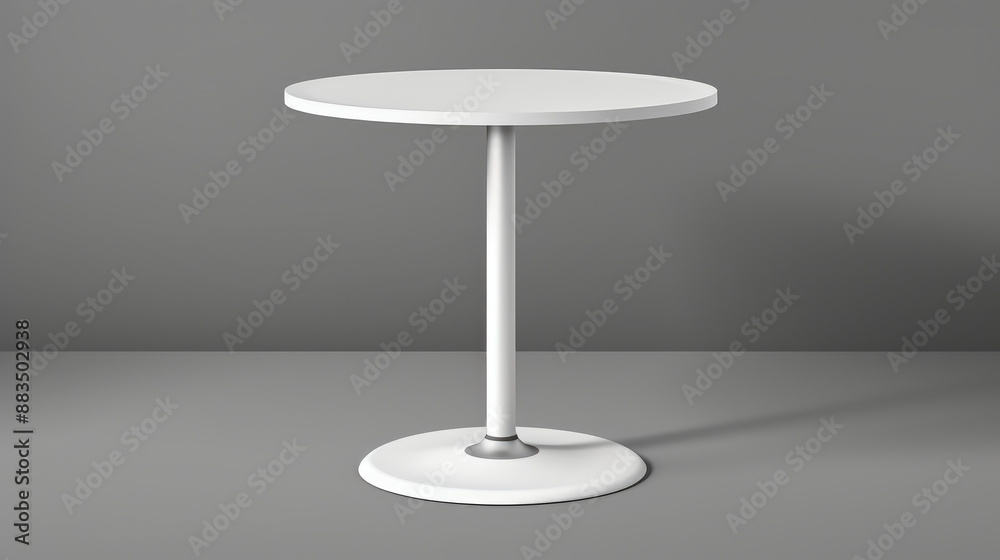 Vector image of an empty white cocktail table. It has a round counter display, can be used at promotional events. Template for designing your own Vector image of an empty white cocktail table. It has a round counter display, can be used at promotional events. Template for designing your own