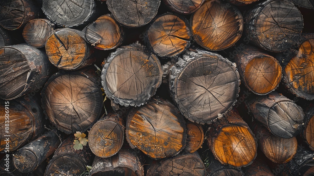 Intricate Wood Log Stacks Displaying Nature's Artistry Intricate Wood Log Stacks Displaying Nature's Artistry