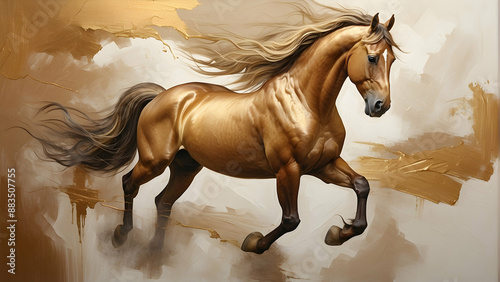 Majestic horse in motion painting