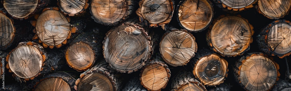Intricate Wood Log Stacks Displaying Nature's Artistry Intricate Wood Log Stacks Displaying Nature's Artistry
