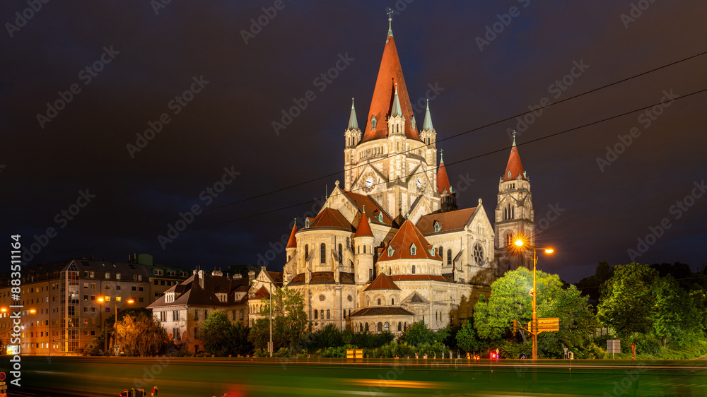 Obraz premium Vienna, the capital of Austria, is located in the east of the country on the Danube