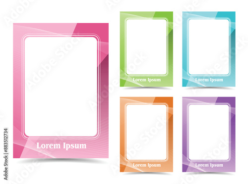 identification card frame border template design set