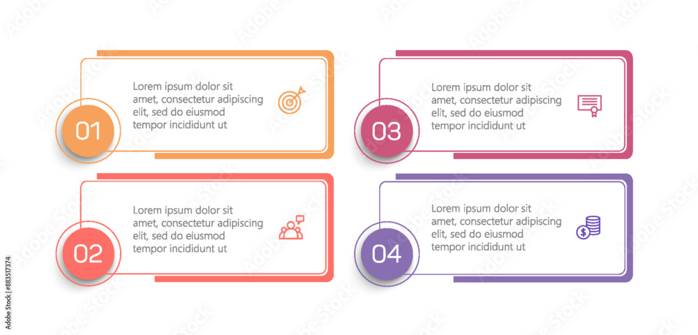 Fototapeta premium Business infographic design template with 4 options, steps or processes