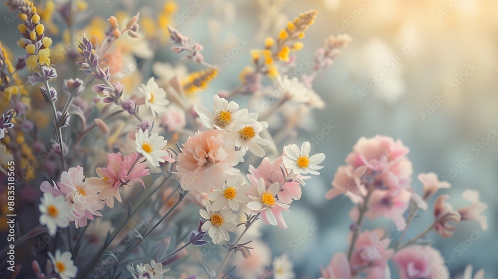 パステルトーンの野の花 パステルトーンの野の花