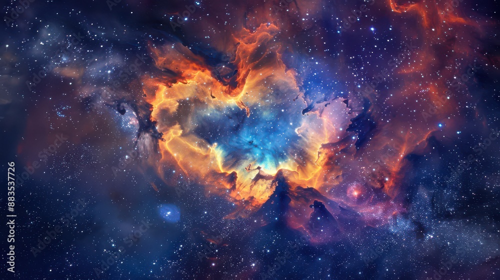Heart nebula in space with colorful background and stars symbolizing endless love and romance Heart nebula in space with colorful background and stars symbolizing endless love and romance