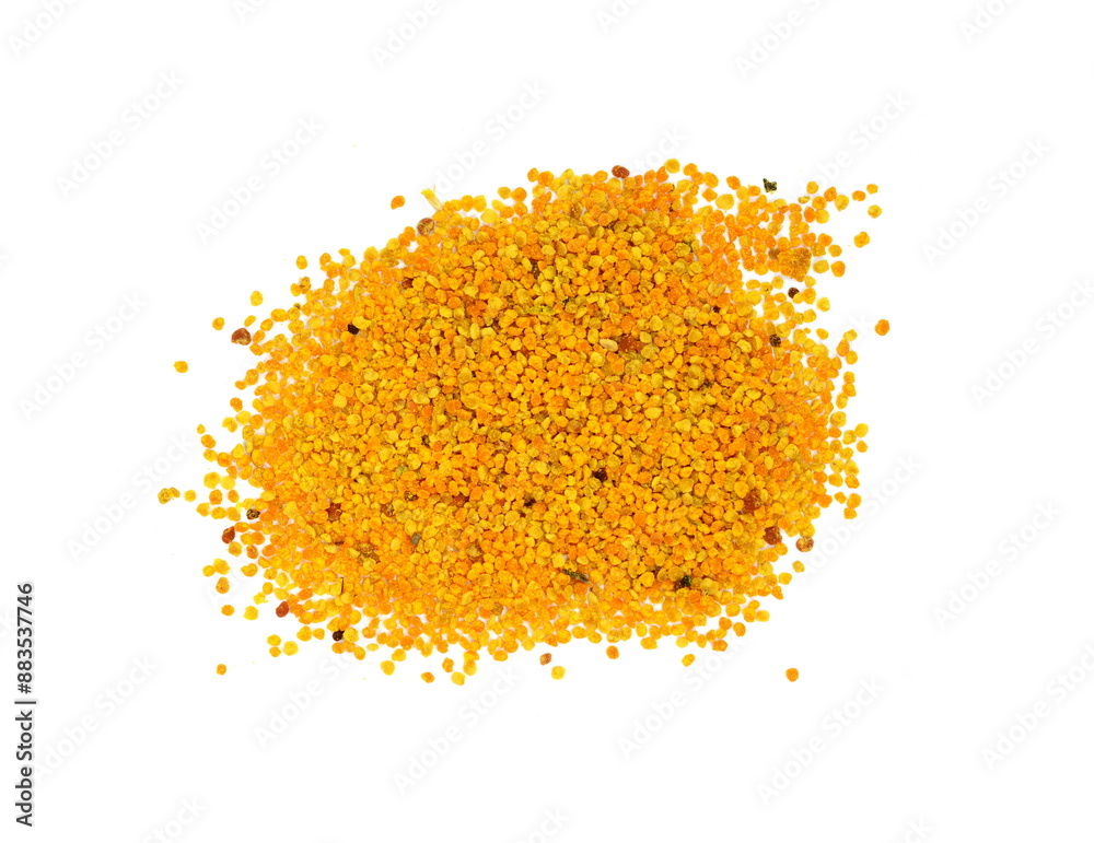 Pile of bee pollen isolated on white. Pile of bee pollen isolated on white.